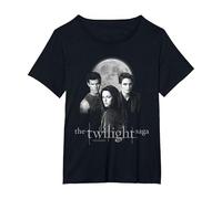 Twilight Saga Black & White Photo Jacob, Bella, Edward Movie Camiseta, Mujer Tallas Grandes, Negro, 3XL Grande