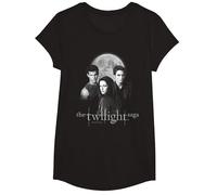 Twilight Saga Black & White Photo Jacob, Bella, Edward Movie Camiseta, Niñas, Negro, S