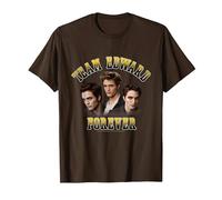 Twilight Team Edward Forever Camiseta, Hombre, Marrón, S