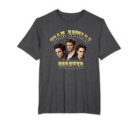 Twilight Team Edward Forever Portrait Collage Vampire Movie Camiseta, Hombre Tallas Grandes, Jaspeado Oscuro, 4X Alto