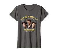 Twilight Team Edward Forever Portrait Collage Vampire Movie Camiseta, Mujer, Asfalto, 3XL