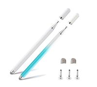 Twiller Disc Tablet Stift, 2 in 1 Tablet Pen für alle Tablets mit Magnetkappe, 2 pcs Stylus Stylus Touchstift Handy Stift Kompatibel mit iPhone, iPad, Samsung, Chromebook, etc blau Weiß