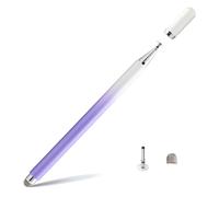 Twiller Disc Tablet Stift, 2 in 1 Tablet Pen für alle Tablets mit Magnetkappe, Stylus Stylus Touchstift Handy Stift Kompatibel mit iPhone, iPad, Samsung, Chromebook, etc Weiß Farbverlauf Lila