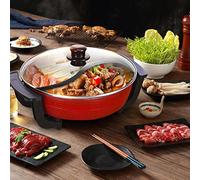 Twin Hot Pot, 6 L, olla china Shabu, separador Yuan Yang, olla 30 x 8 cm, 220 V