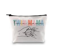 Twin Mama Gift Mom of Twins - Bolsa de maquillaje para mamá para ser regalo para mamá nueva, bolsa de viaje, regalo para el día de la madre de gemelos, Twin Mama Bag Eu, Bolsa de cosméticos con