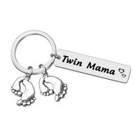 Twin Mom Gift Keychain New Mom Gift Jewelry Mommy to Be Gift Mother of