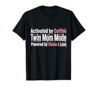Twin Mom Mode Activated Playful Typography Mother of Twins Camiseta