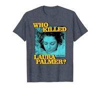 Twin Peaks Pop Art Laura Palmer TV Show Camiseta, Hombre, Azul Jaspeado, 3XL
