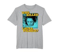 Twin Peaks Pop Art Laura Palmer TV Show Camiseta, Hombre Tallas Grandes, Gris Jaspeado, 2X Alto
