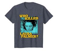Twin Peaks Pop Art Laura Palmer TV Show Camiseta, Niños, Azul Jaspeado, 3 años