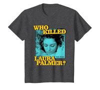 Twin Peaks Pop Art Laura Palmer TV Show Camiseta, Niños, Jaspeado Oscuro, 3 años