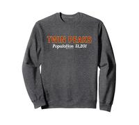 Twin Peaks Population Sudadera, Unisex para Adultos, Jaspeado Oscuro, M