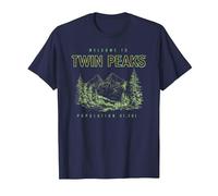 Twin Peaks Souvenir Welcome to Twin Peaks TV Show Camiseta, Hombre, Azul Marino, L