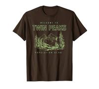 Twin Peaks Souvenir Welcome to Twin Peaks TV Show Camiseta, Hombre, Marrón, M