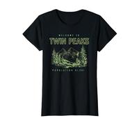 Twin Peaks Souvenir Welcome to Twin Peaks TV Show Camiseta, Mujer, Negro, S