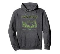 Twin Peaks Souvenir Welcome to Twin Peaks TV Show Sudadera con Capucha, Unisex para Adultos, Jaspeado Oscuro, XL