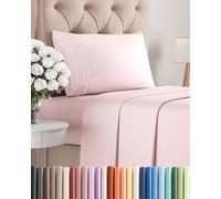Twin Size 3 Piece Sheet Set - Comfy Breathable & Cooling Sheets - Hotel Luxury Bed Sheets for Women & Men - Deep Pockets, Microfiber, Soft & Wrinkle Free Sheets - Lavender Pink Oeko-Tex Bed Sheet Set