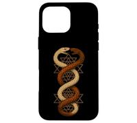 Twin Snake Sri Yantra Sagrada Geometría Símbolo Arte Carcasa para iPhone 16 Pro Max