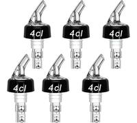 Twinice - Tapón dosificador de alcohol (4 cl, 6 boquillas ajustables para botellas de whisky, Ricard y cócteles, dosificador líquido preciso (4 cl)