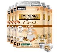 Twinings Chai Latte Black Tea K-Cup Pods para Keurig, 12 unidades (6 unidades), cremoso, ligeramente dulce, menos azúcar, cafeína, disfruta caliente o helado
