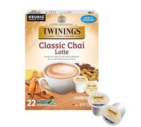 Twinings Chai Latte Black Tea K-Cup Pods para Keurig, 22 unidades (1 unidad), cremoso, ligeramente dulce, con cafeína, para disfrutar caliente o helado