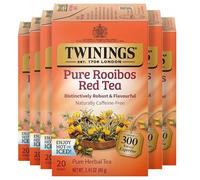 Twinings Herbal Tea,Pure Rooibos Red Tea, 20 Count Bagged Tea (6 Pack)