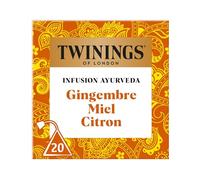 Twinings - Infusión ayurvédica de jengibre, miel, limón - 20 sobres - vigorizante y miel - para disfrutar caliente o frío