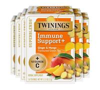 Twinings Superblend Immune Support + vitamina C, té verde con sabor a mango y jengibre, 16 unidades (paquete de 6)