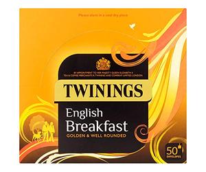 Twinings Tamaño de paquete de sobres de té de desayuno inglés = 6x50