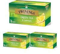 Twinings Té Verde con Limón, 25 Sobres (Paquete de 3)