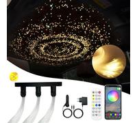 Twinkle - Lámpara de techo LED de fibra óptica Light Star, luz de fibra de vidrio estrellada con aplicación/control remoto / modo música, dínamo RGBW y 300 piezas x 0,75 mm x 2 m cable de fibra óptica