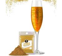 Twinkle my Drink® Purpurina comestible dorada para bebidas - Purpurina en polvo para bebidas, cócteles, vinos espumosos y licores - vegana, sabor neutro - 12g para más de 60 bebidas
