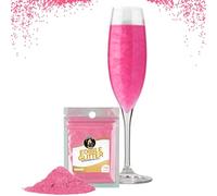 Twinkle my Drink® Purpurina comestible para bebidas color Rosa - Decoración para fiesta revelación de género Niñas - Purpurina comestible rosa para vino espumoso y licor -12g para más de 60 bebidas
