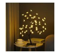 Twinkle Tree, LED Tabletop Bonsai Tree Light LED Rose Tree Lights Enchufe USB Lámpara de Mesa Fairy Flower Night Light Spirit Tree para decoración de Dormitorio de Navidad (Negro 48 Luces Sakura)