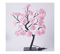 Twinkle Tree, LED Tabletop Bonsai Tree Light LED Rose Tree Lights Enchufe USB Lámpara de Mesa Fairy Flower Night Light Spirit Tree para decoración de Dormitorio de Navidad (Rosa 24 Luces Rosa)