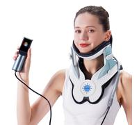 Twinklepoch Dispositivo de tracción cervical para el cuello, bomba de aire eléctrica, dispositivo de tracción cervical con 3 tracciones de potencia y 8 soportes de bolsa de aire integrados, alivio del