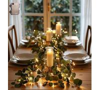 Twinkling Tree Fairy Light Olive Vine, 6ft with LED Lights Artificial Fairy Olive Vine, Battery Operated with Timer Greenery Garland for Christmas Fireplace Decorations