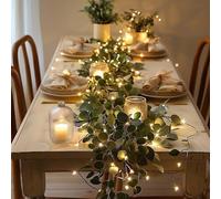 Twinkling Tree Olive Vine, Fairy Light Olive Vine Garland Twinkling Tree, 6ft Pre-Lit Lighted Artificial Olive Garland with 96 LED, for Christmas Fireplace Decorations, Thanksgiving, Home Décor