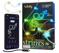 Twinkly Candies - Cadena de luces de Navidad con 100 LED RGB - Controlada por App y alimentada por USB-C - Decoración inteligente para interiores, 6m, Estrella, Cable Transparente