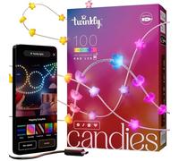 Twinkly Candies - Cadena de luces de Navidad con 100 LED RGB - Controlada por App y alimentada por USB-C - Decoración inteligente para interiores, 6m, Estrella, Cable Transparente