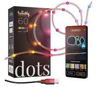 Twinkly Dots - Tira LED multicolor de 3 m, tira LED RGB flexible, compatible con Alexa y Google Home, luces de juegos, más de 16 m, alimentación por USB, control de aplicación, cable transparente, 60