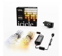 Twinkly Icicle 190 LED Blanco Luces en cascada LED para Exterior e Interior, Luces LED Inteligentes Blanco Compatible con Alexa, Google Home, IP44, Control de Aplicación, Cable Transparente, 5,5 m
