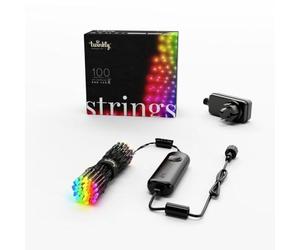 Twinkly Strings 100 LED RGB+Blanco, Guirnalda de luces LED de Navidad para exterior e interior, luz LED Smart Multicolor, Home Kit, Alexa, Google Home, Tumblr, IP44, control de aplicaciones, cable