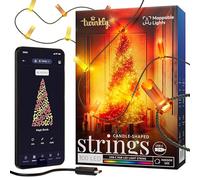 Twinkly Strings USB-C Candle 100 LED, guirnalda LED en forma de vela, cable luminoso LED, multicolor RGB, compatible con Alexa, Google Home, guirnalda de Navidad, alimentación USB C, cable verde, 6 m