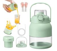 Twinktle - Exprimidor eléctrico de cítricos sin BPA, taza licuadora portátil con popote y dos tapas, carga USB rápida, botella exprimidora de gran capacidad para naranjas, limones, pomelo, viajes y