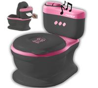 Twinky® Orinal para bebé y niño - 3 en 1 Potty Trainer & Inodoro infantil para baño de bebé, incluye sonido, diseño compacto, música y portarrollos - Asiento de inodoro perfecto para niños - Rosa
