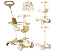 Twinly - Patinete Evolutivo 3 en 1 DINLY con Asiento y Manillar Ajustable | Triciclo, Correpasillos y Scooter LED Infantil, Bici de Equilibrio, Casco Incluido, 1-6 Años, hasta 30 kg (Blanco)