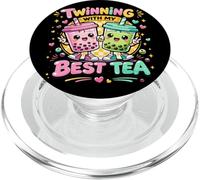 Twinning with My Best Tea Lindo Kawaii Boba Bebida para Amigos PopSockets PopGrip para MagSafe
