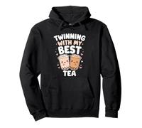 Twinning with My Best Tea Lindo Kawaii Boba Bebida para Amigos Sudadera con Capucha