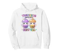 Twinning with My Best Tea Lindo Kawaii Boba Bebida para Amigos Sudadera con Capucha